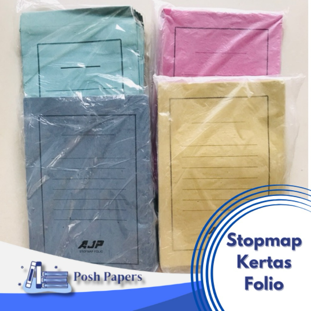 Jual 1 Pack (50 Lembar) Stopmap Kertas Folio Merah Kuning Hijau Biru ...