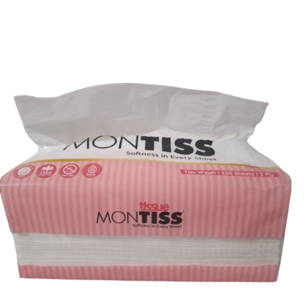 Jual 1 Pack Montiss Facial Tissue 250 Sheets Serat Alami | Shopee Indonesia