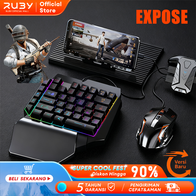 Jual Keyboard Gaming Dan Mouse Single Hand RGB Keyboard Gaming / PUBG ...