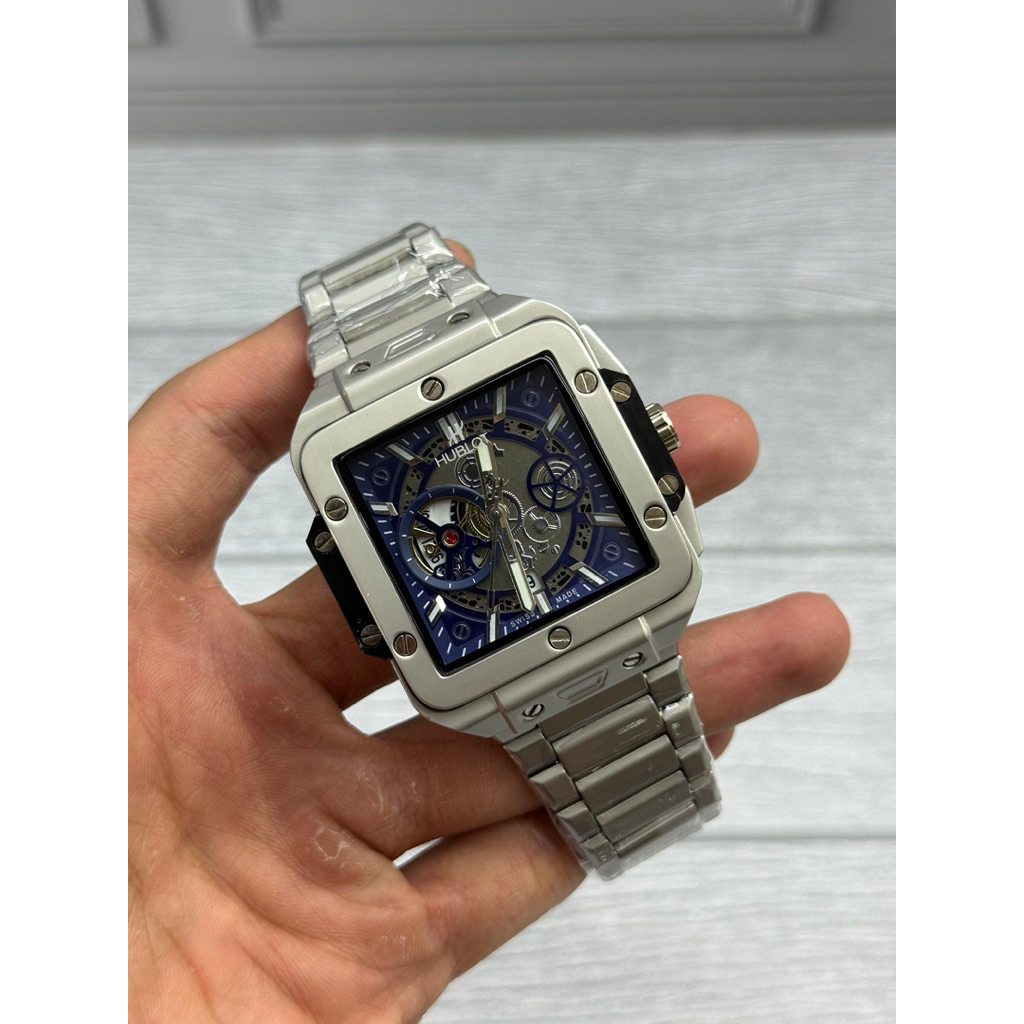 Jual JAM TANGAN SULTAN PRIA SQUARE QUARTZ TANGGAL AKTIF DIAMETER 45MM ...