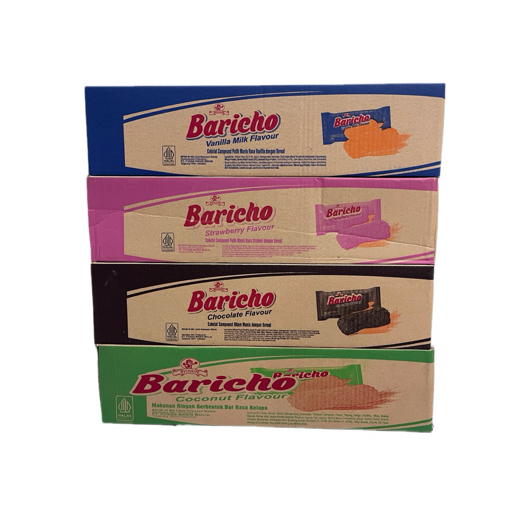 Jual Baricho 1 kardus karton isi 12 pack chocolate strawberry vanilla ...