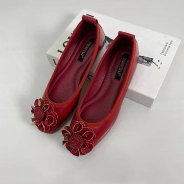 Simoncelli Sepatu Flat Flatshoes Wanita Sepatu Wanita Sepatu Korea Sepatu Hitam Red Sepatu
