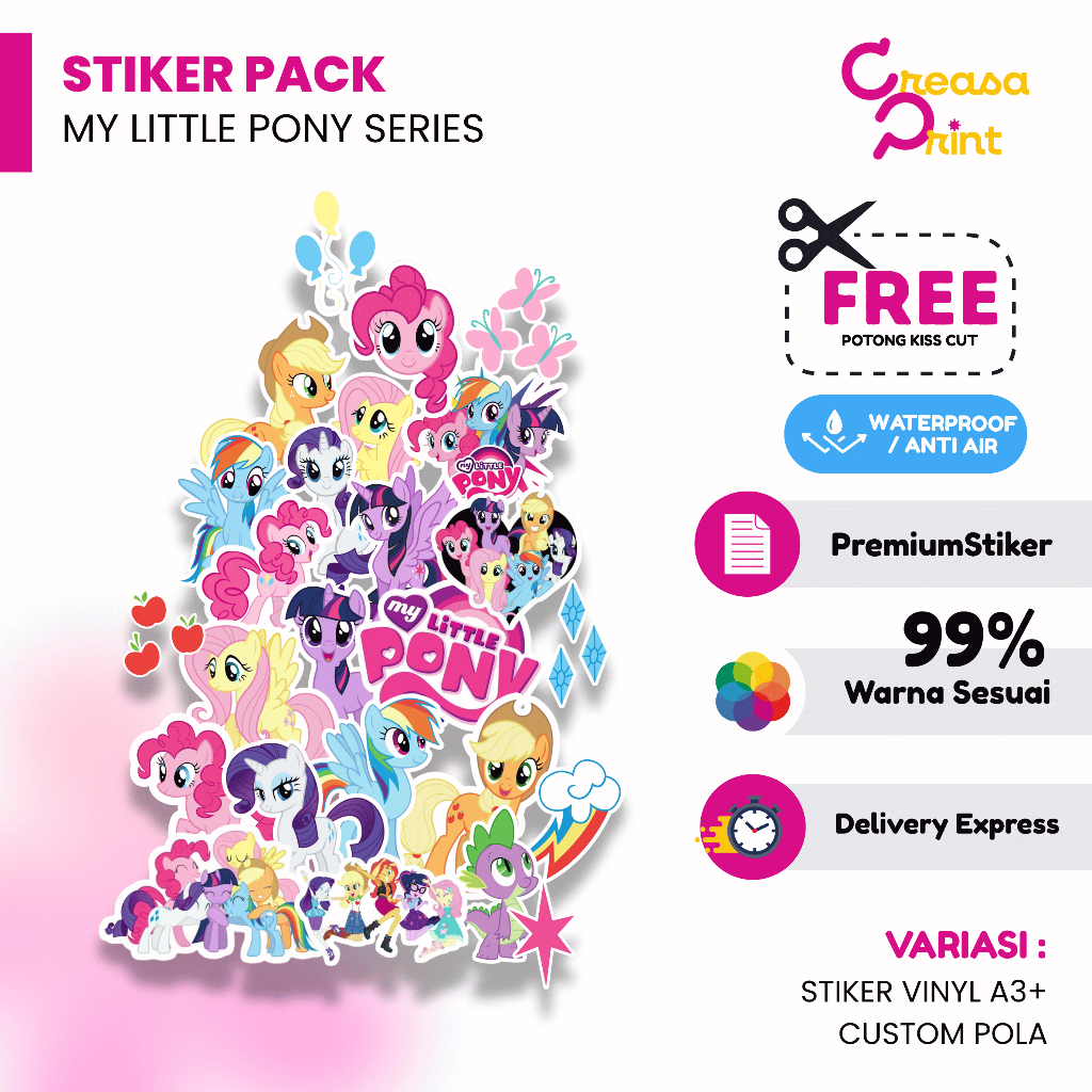 Jual Creasa Print - Stiker Pack My Little Pony isi 50pcs & 100pcs ...