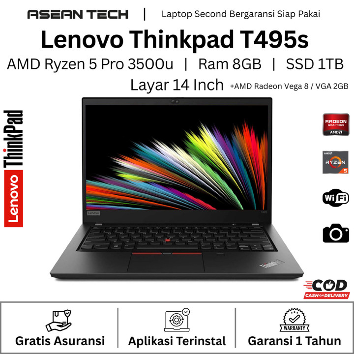 Laptop Lenovo Thinkpad T495s Ryzen 5 | T490s T490 Core i7 Gen 8 Touchsceen - Sec