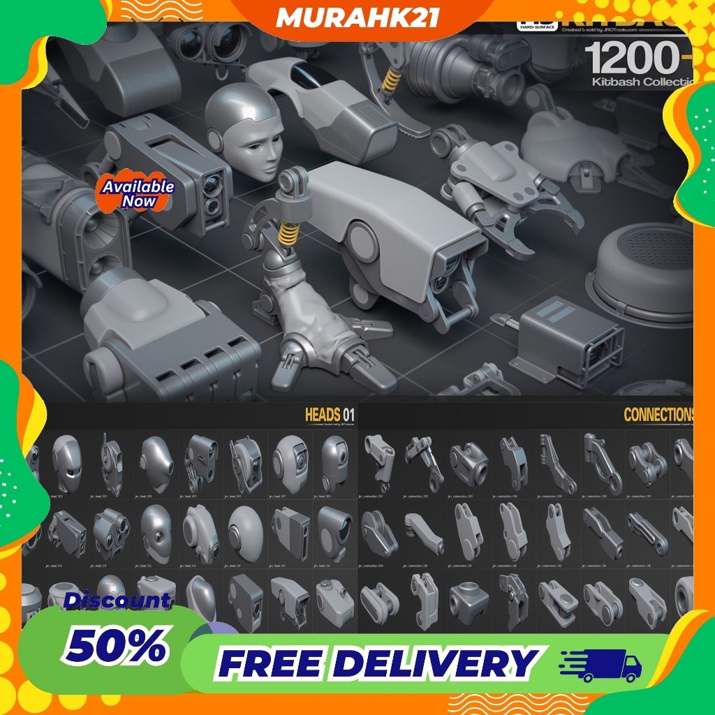 Jual Hard-Surface Kitbash Collection Kitbash 3D Model Asset Library ...