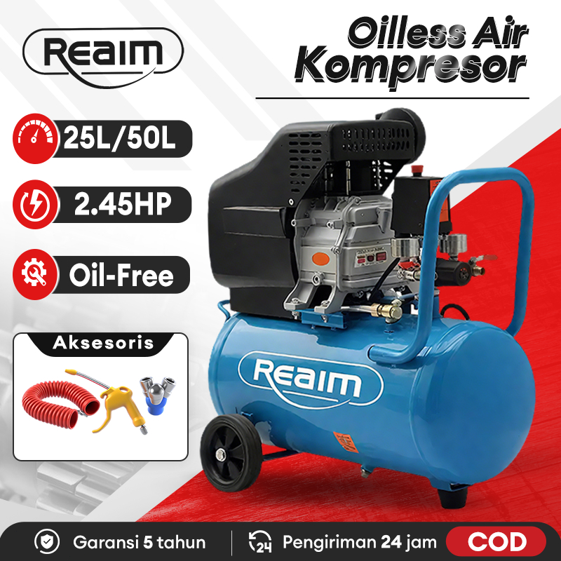 Jual Reaim Kompresor Angin Listrik Mini 50L 2.45HP Kompresor Angin ...