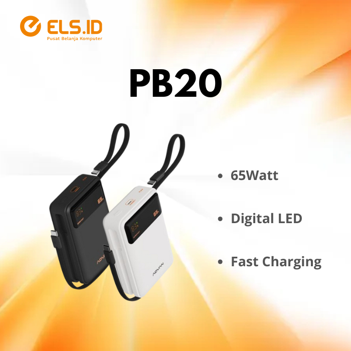 Jual Advan PB20 20000mAh Powerbank Fast Charging 65W Compact Design ...