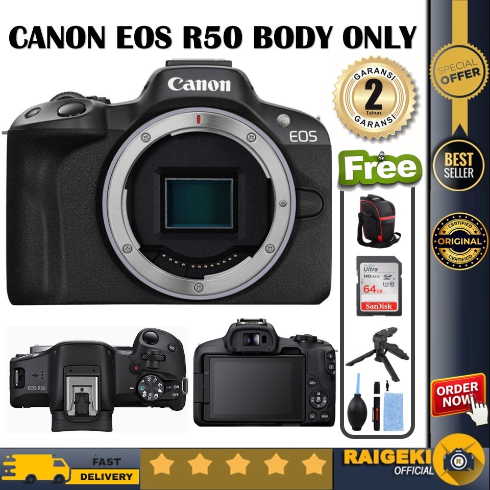 Jual Canon EOS R50 Body Only Mirrorless Camera EOS R 50 GARANSI RESMI ...