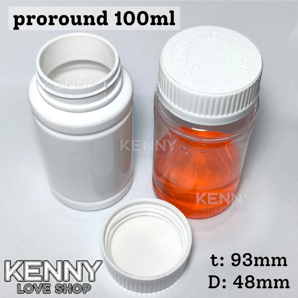 Jual botol proround 60 - 80 kapsul PET obat caspsul 100 ml tutup press ...