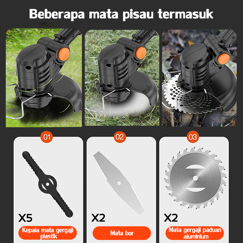 Jual [Kirim 2 baterai]KUALITAS JERMAN BAIPUXI 48V Mesin Pemotong Rumput ...