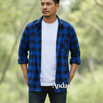 Kemeja Flanel Pria Wanita Unisex Flannel Import Lengan Panjang