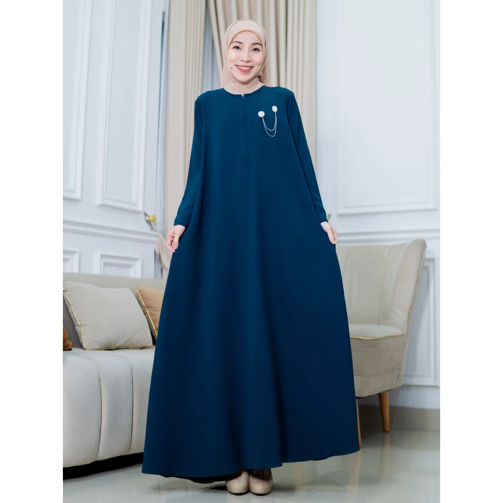 Safwa Dress gamis polos casual wanita muslimah