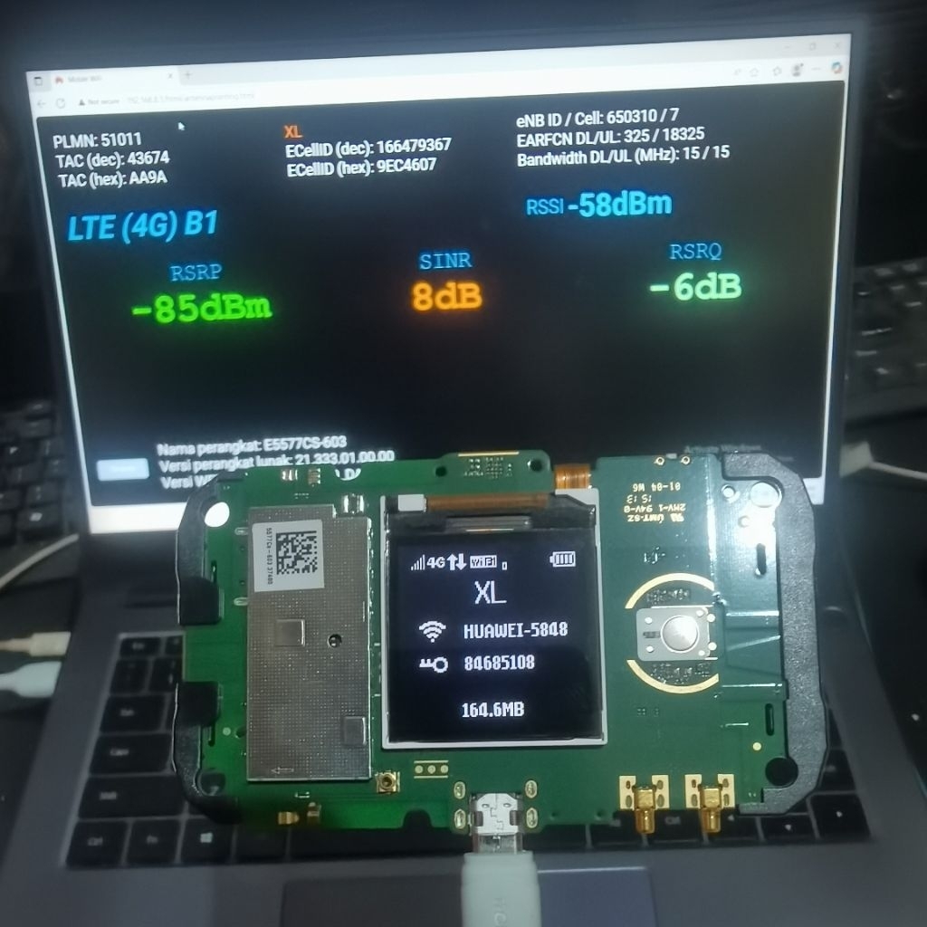 Modem WiFi 4G LTE Mifi Huawei E5577 Bypass Unlock Fullmod Dark Mode Alloprator (Hanya Mesin)