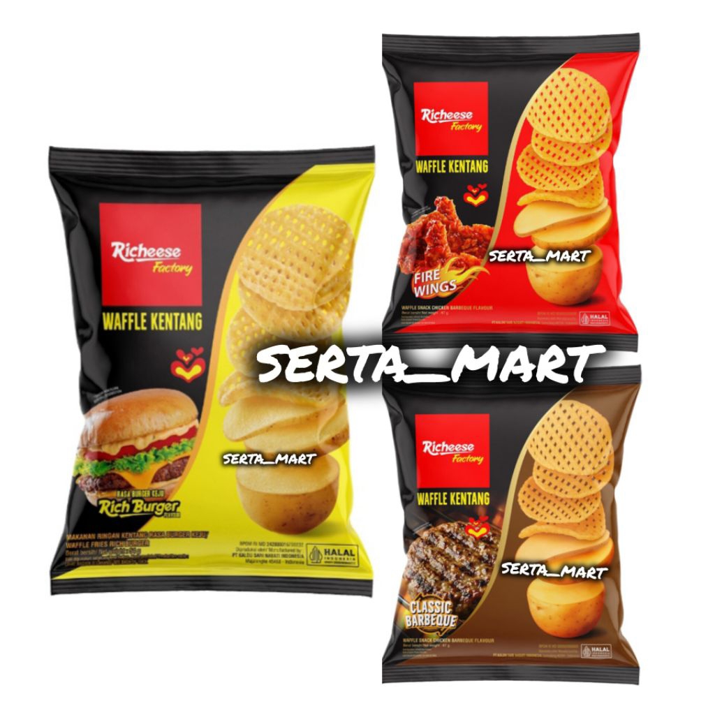 Jual Richeese Keripik Kentang Waffle 54gr - Richeese Keripik Rasa Fire ...