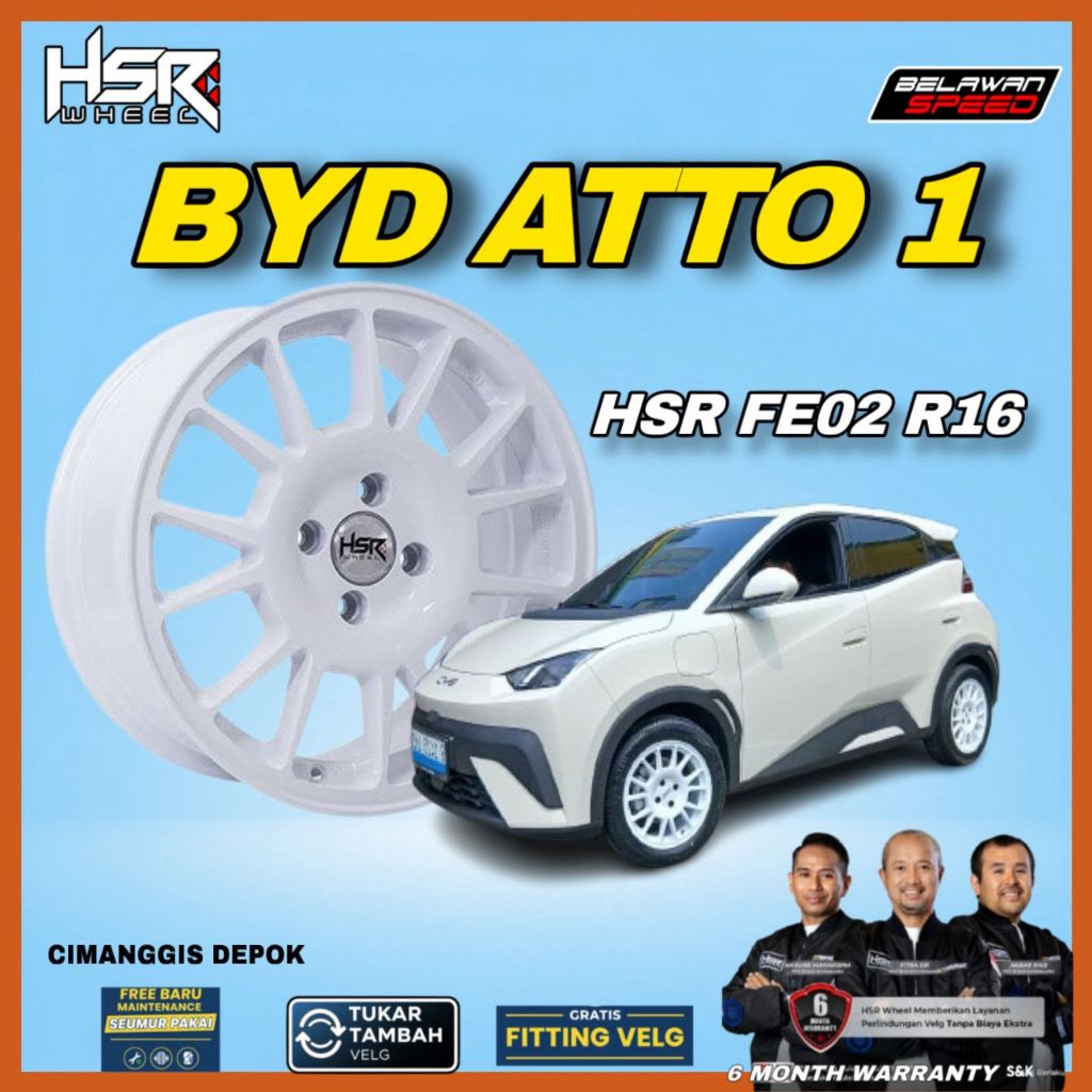 Jual PAKETAN VELG BAN RING 16 UNTUK BYD ATTO 1 | HSR FE02 PCD 4X100 ...