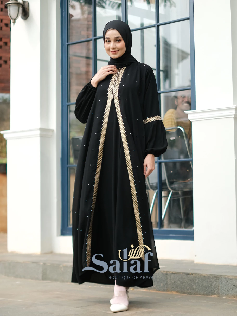 gamis harian adem dan nyaman abaya hitam turkey pilihan ukuran