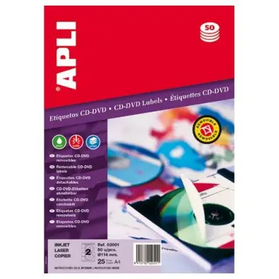 Jual APLI 02001 CD ROM Label – Removable Sticker Label CD/DVD – 114 mm ...