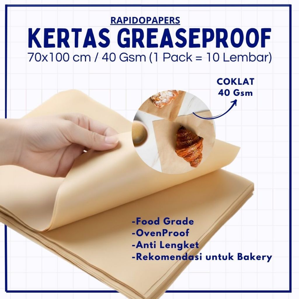 Jual TERMURAH Kertas Roti 70 X 100 [10 Lembar] Baking Paper Putih ...