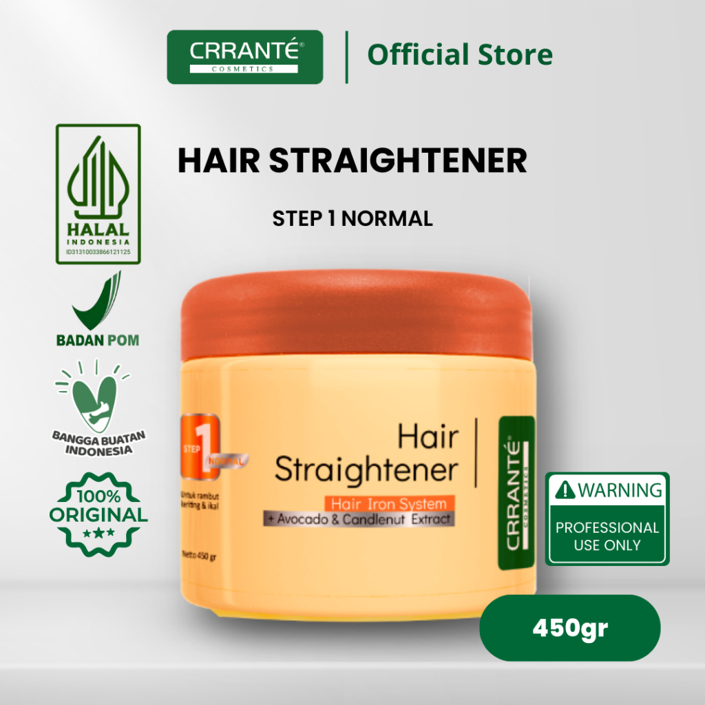 Jual Crrante Hair Straightener Cream Pelurus Rambut Normal Step 1 ...