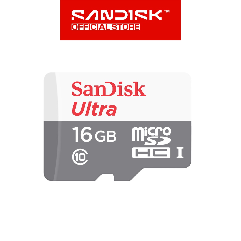 SANDISK microSDHC Ultra Card 16GB Class 10 UHS-I (Up to 80MB/s) - QUNS