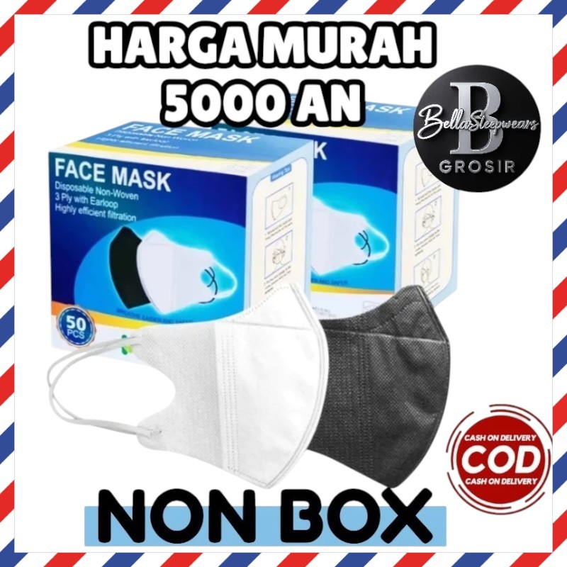 Jual BELLA | 50 PC NON BOX MASKER DUCKBILL 3PLY GARIS MURAH - MASKER ...