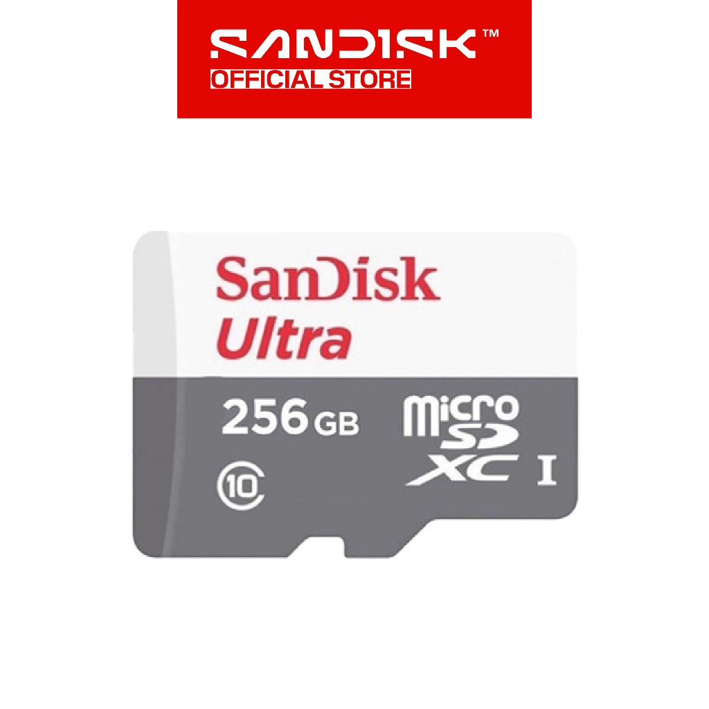 SANDISK microSDXC Ultra Card 256GB UHS-I Class 10 (Up to 100MB/s) - QUNR