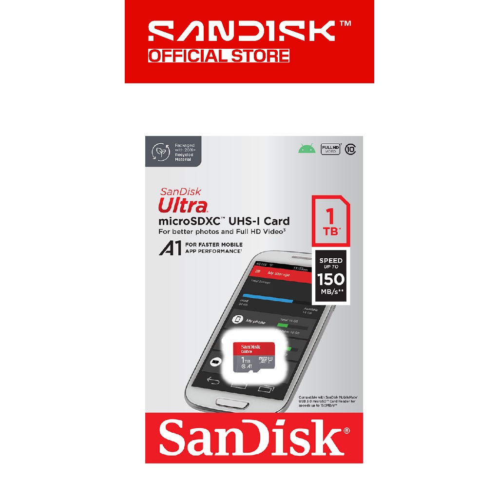 SANDISK microSDXC Ultra A1 512GB / 1TB / 1.5TB Class 10 UHS-I (Up to 150MB/s) - QUAC (8)