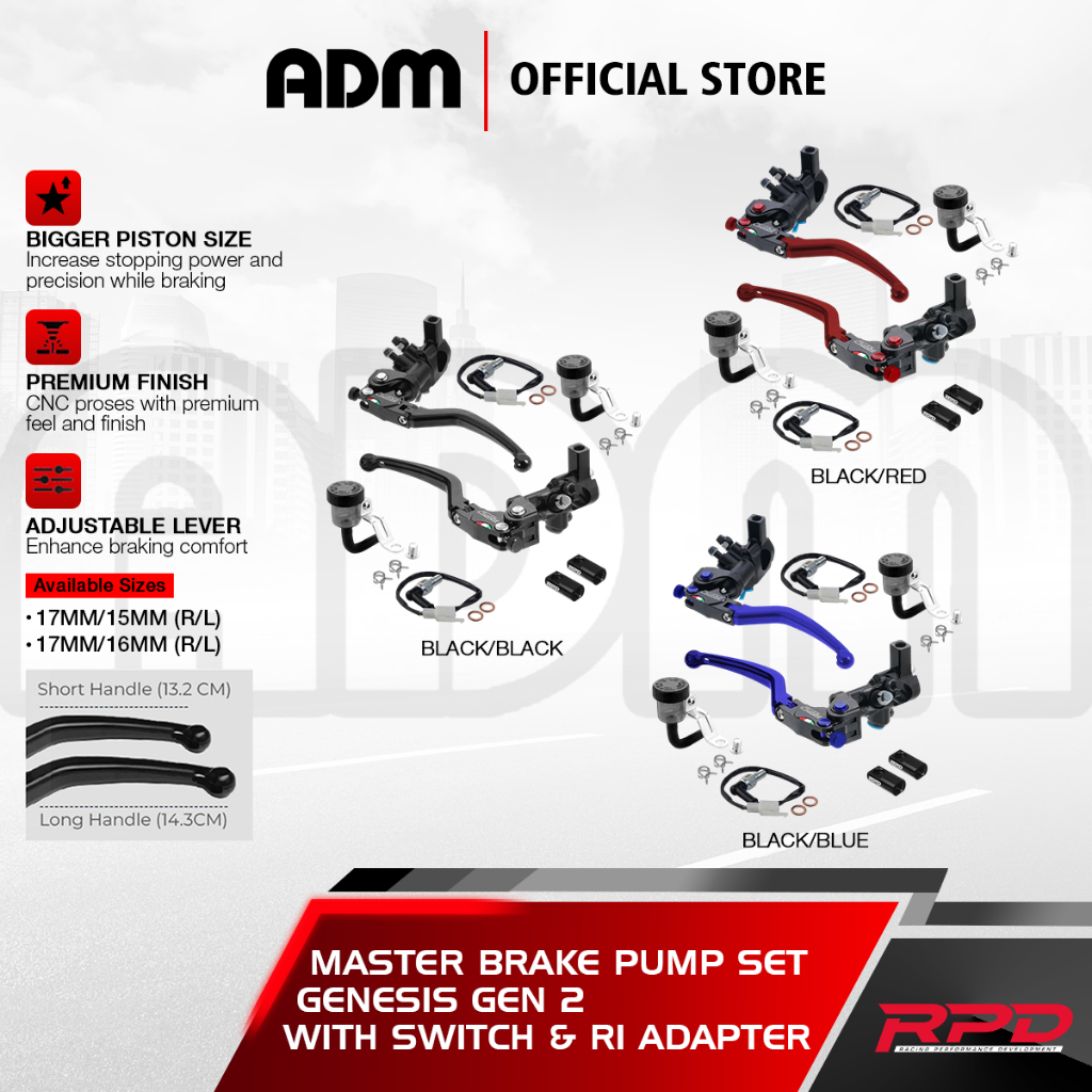 Jual Master Rem Set RPD Genesis GEN 2 ~ 17MM/16MM (R/L) with Switch ...