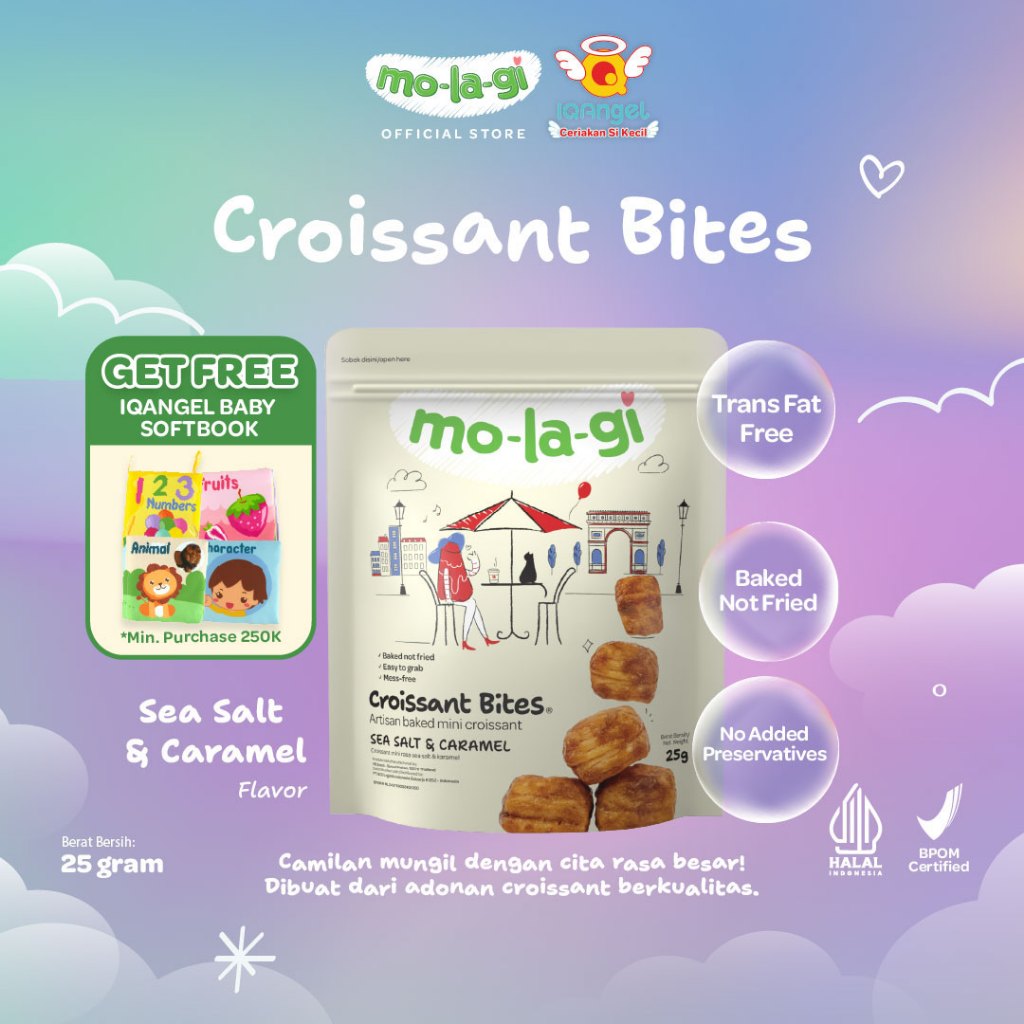 Jual Molagi Croissant Bites Sea Salt Caramel 25gr | Shopee Indonesia