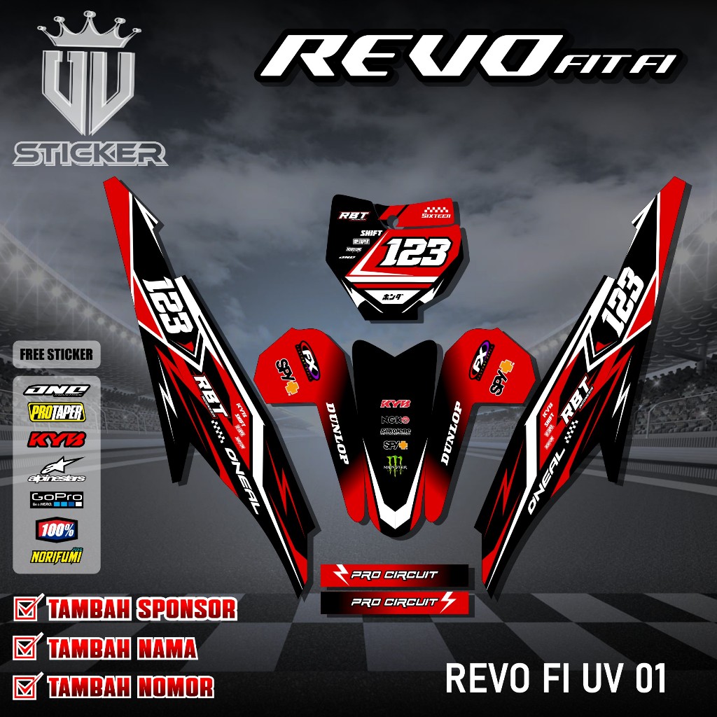 Jual (COD) TERBARU Sticker Striping RBT/GTX REVO FIT110 MOTOR RBT BEBEK ...