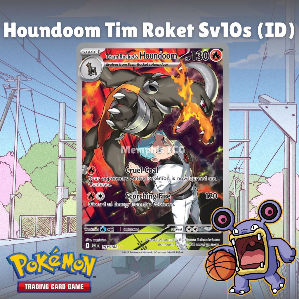 Jual Houndoom Tim Roket 142/138 AR sv10S - Kartu Pokemon TCG Original ...