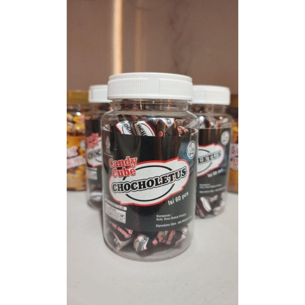 Jual PERMEN CHOCOLETUS CUBE | BOTOL TOPLES ISI 60PCS | Shopee Indonesia