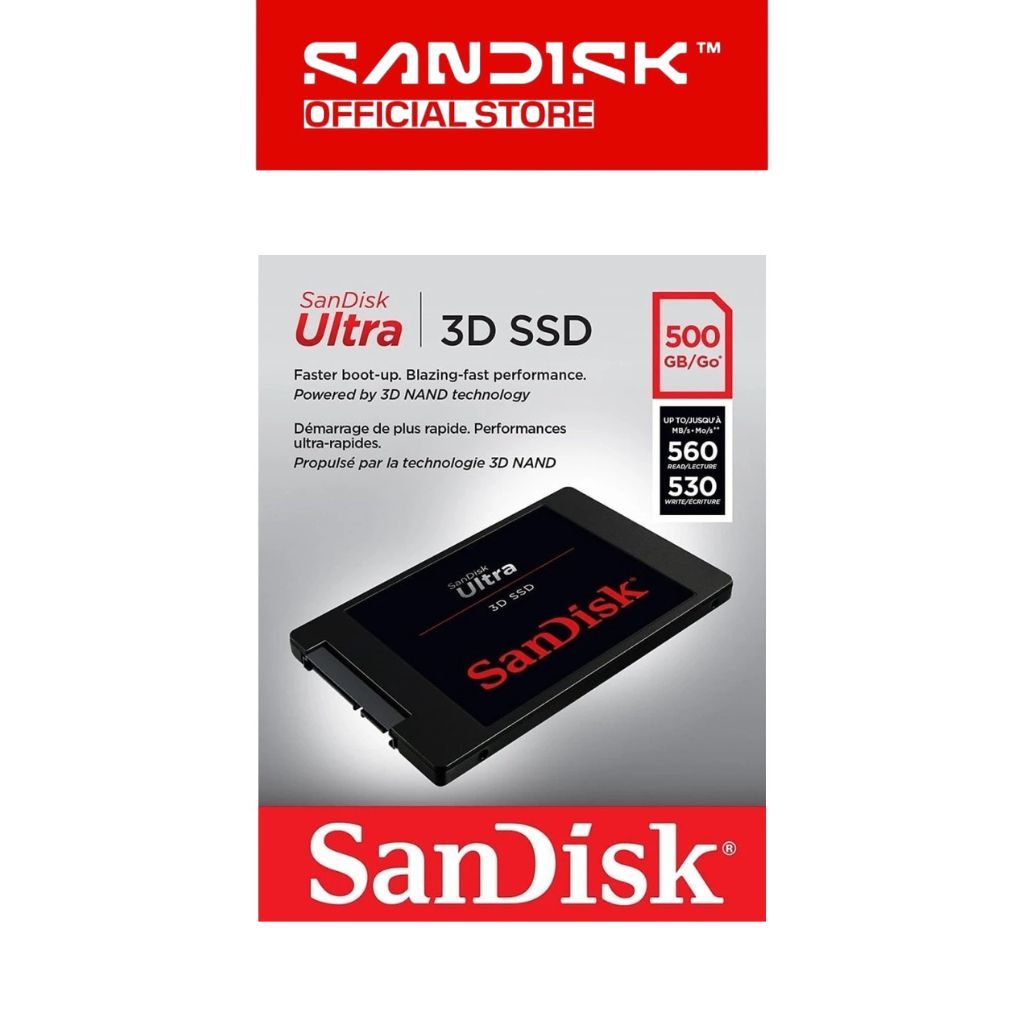 Jual SSD 500GB SANDISK Ultra 3D up to 560Mbps - Garansi Resmi 3