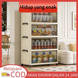 Lemari Plastik Lipat Hemat Ruang Dengan Roda