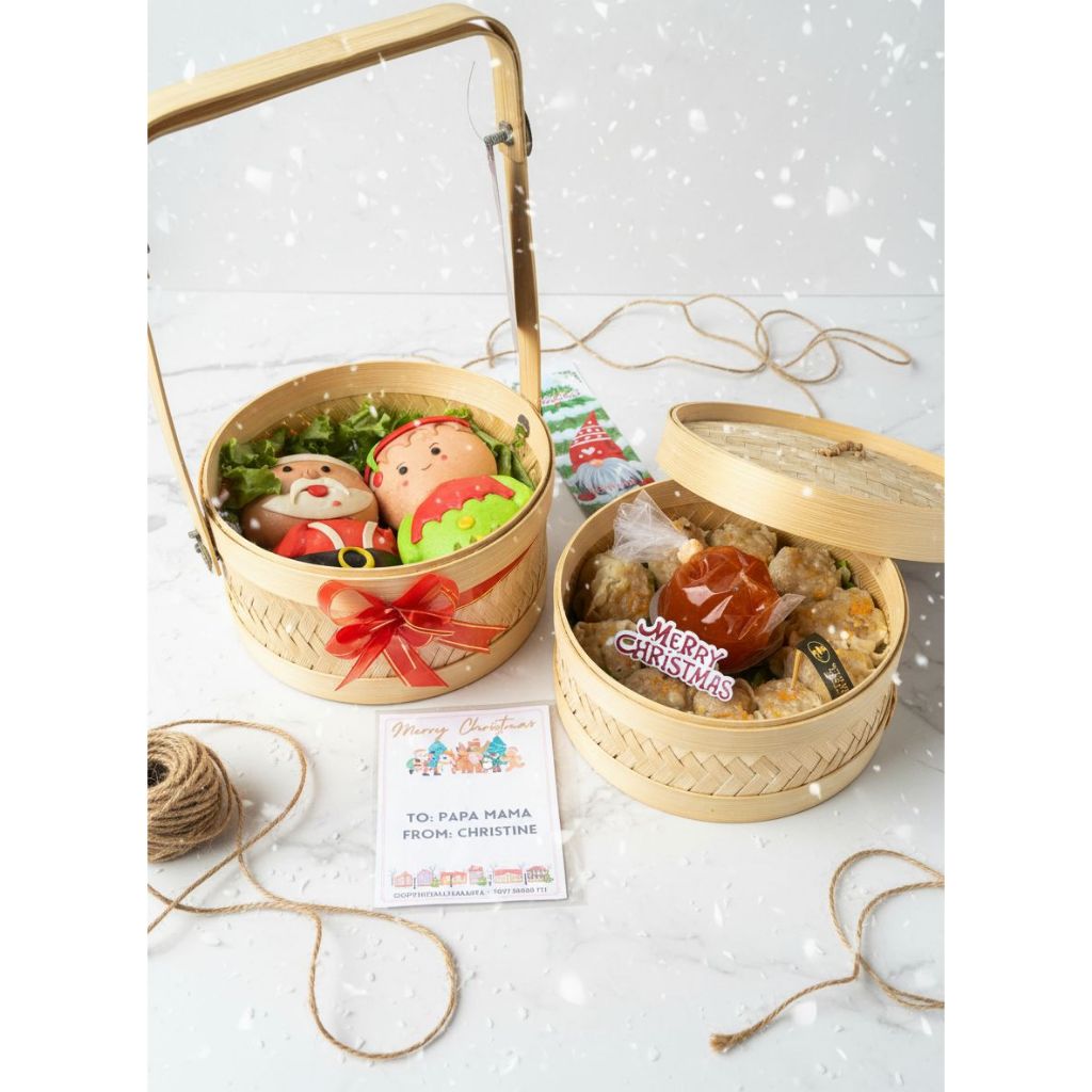 Jual Hampers Rantang Susun Siomay + Bakpau Full Body Christmas Edition ...