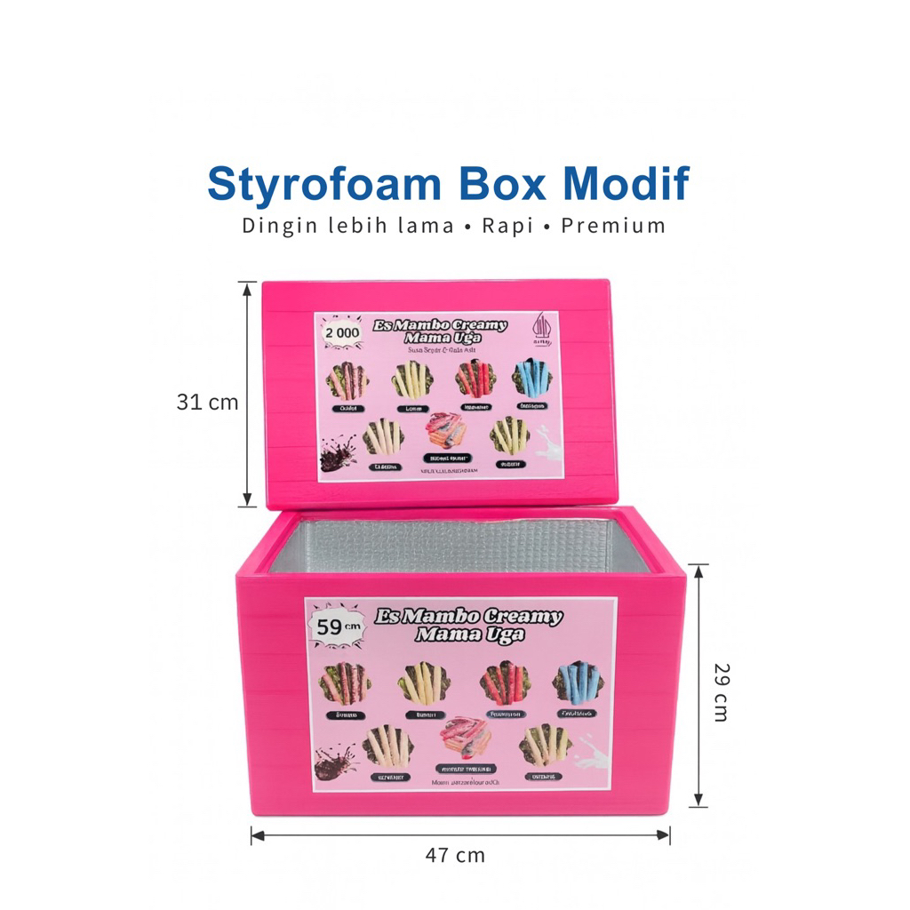 Jual Sterofoam box modif 30L 47x31x29 cm | Shopee Indonesia