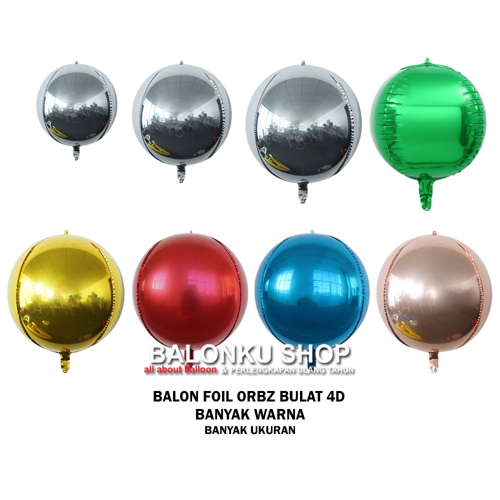 Jual Balon Foil Orbz 4D 22 Inch / Balon Foil 4D / Balon Foil Bulat ...