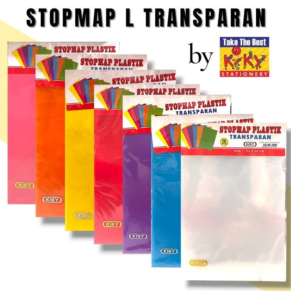 Jual stopmap plastik dokumen l bening f4 transparan kiky 1pack isi ...