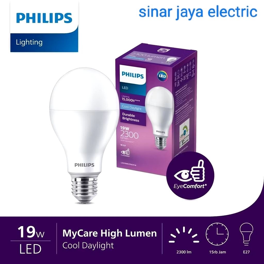 Jual Philips Lampu Bohlam LED Bulb 19W E27 6500K 230V Putih A67 ...