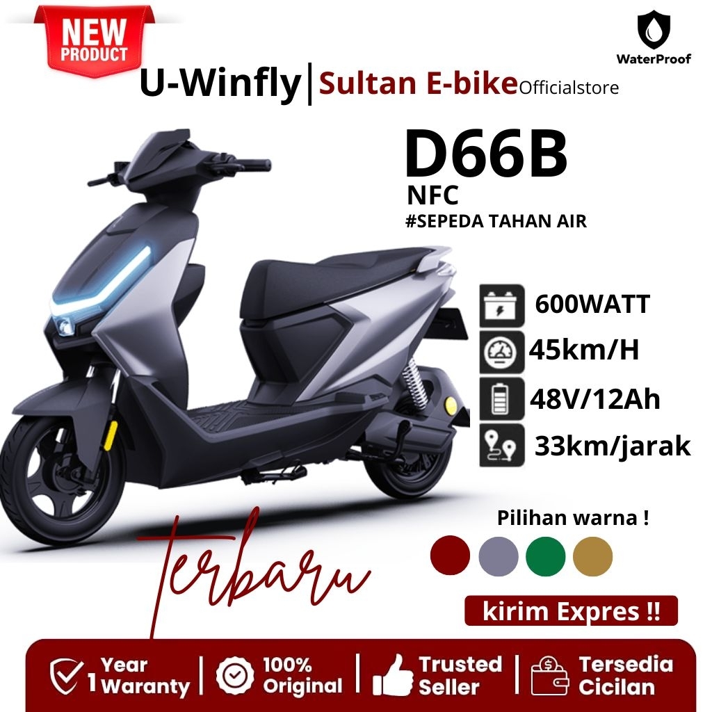Jual Uwinfly D66B/d66A Motor Power 600Watt 48V/20AH Sepeda listrik Baru ...
