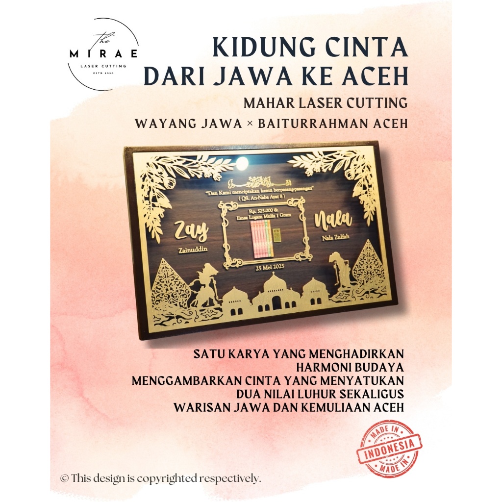Jual Mahar Lasercut / Mahar Mix Jawa & Budaya Lain Landscape 30x45cm ...
