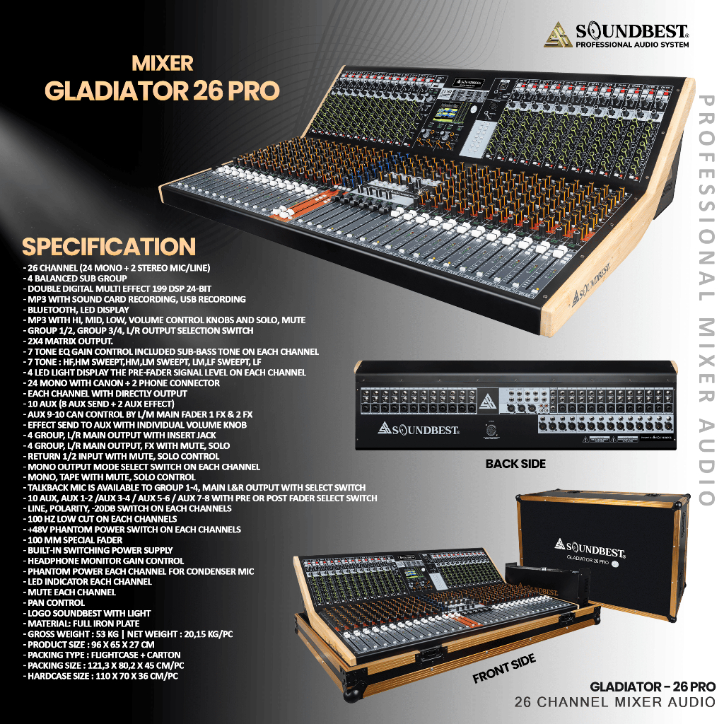 Jual SOUNDBEST Mixer Gladiator 26 PRO - Mixer Professional || Original ...