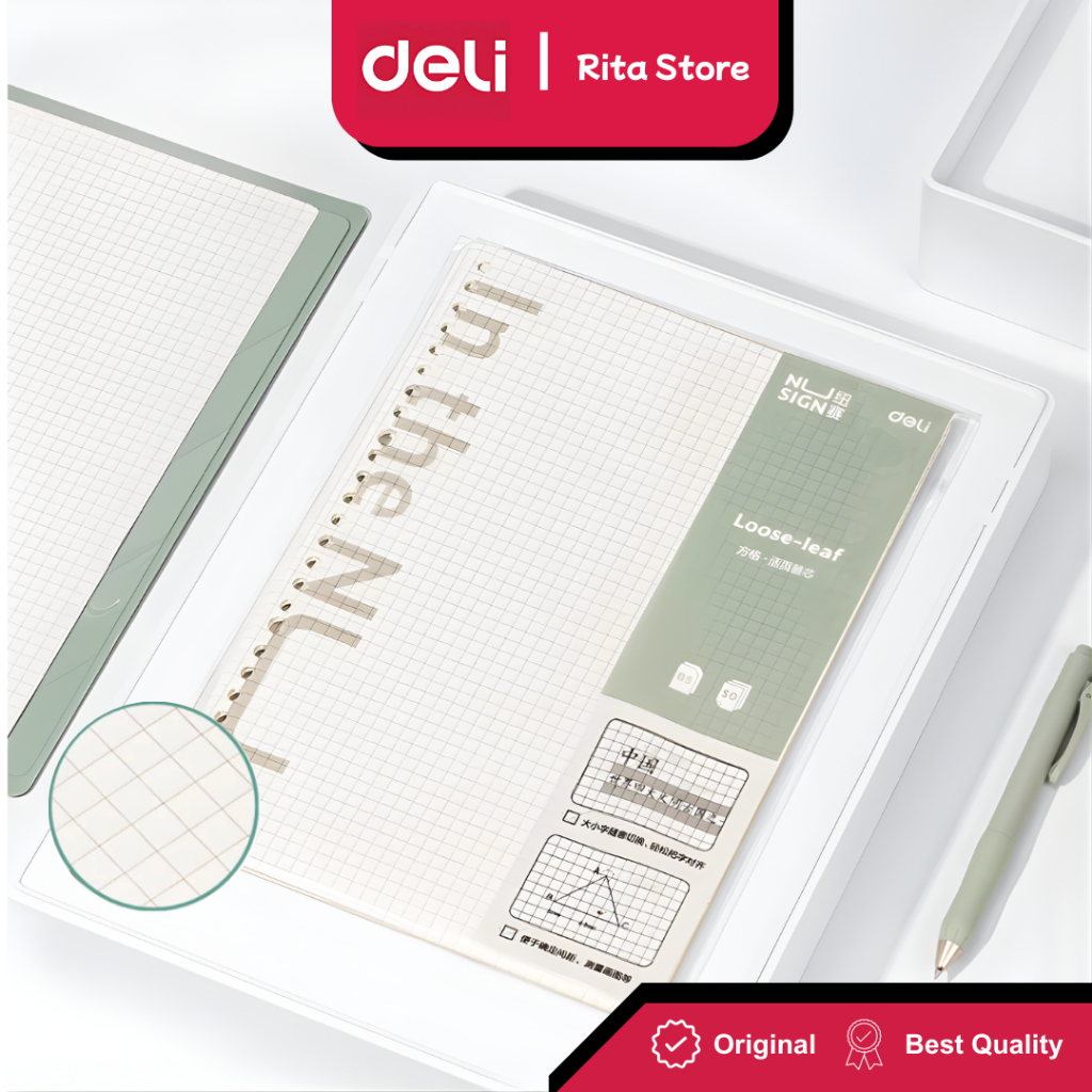 Jual Deli Nusign Loose-leaf Refill / Isi Binder A5 Garis Kotak-kotak ...