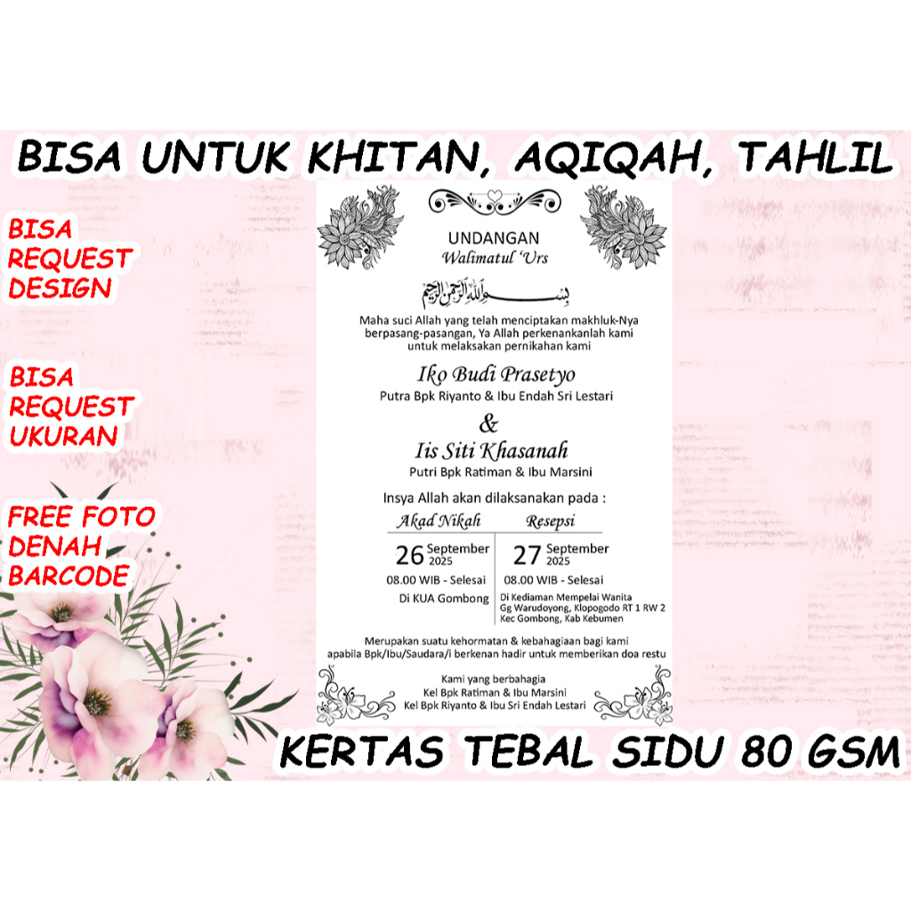 Jual (1-2HARI JADI) [8r - 20.3 x 25.4 cm] (FREE Barcode, Foto Sendiri ...