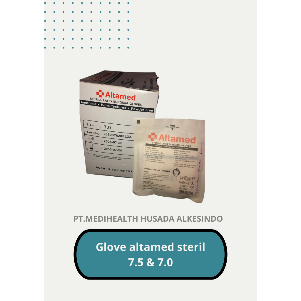 Jual Glove altamed steril ukuran 7.5 & 7.0 | Shopee Indonesia