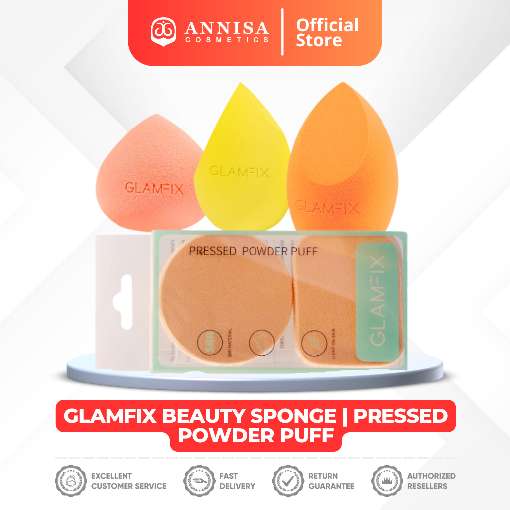 Jual GLAMFIX Beauty Sponge Orange/Lemon/Peachy | Pressed Powder Puff ...