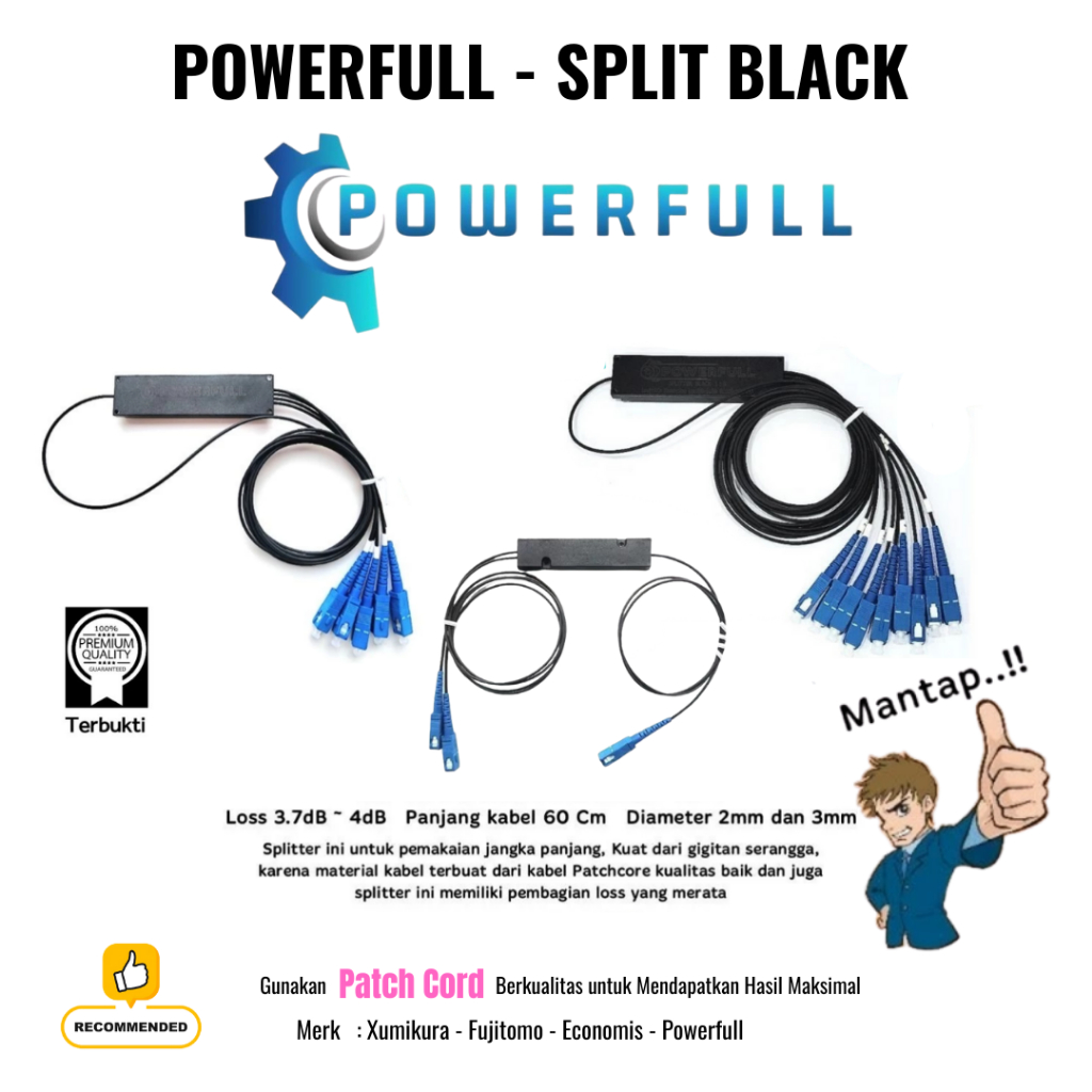 Jual POWERFULL Splitter BLACK PREMIUM QUALITY - ORIGINAL | Shopee Indonesia