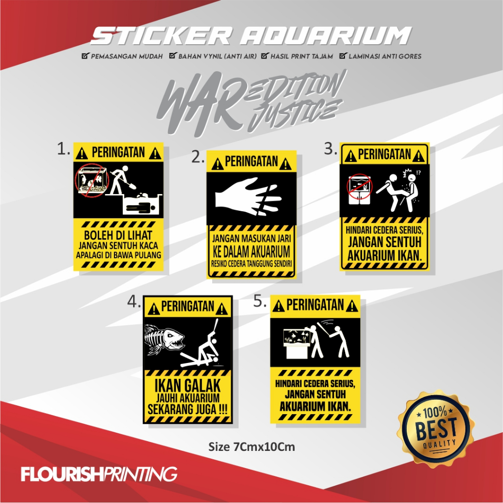 Jual STICKER CAUTION / STIKER PERINGATAN WAR EDITION TERMURAH KWALITAS ...