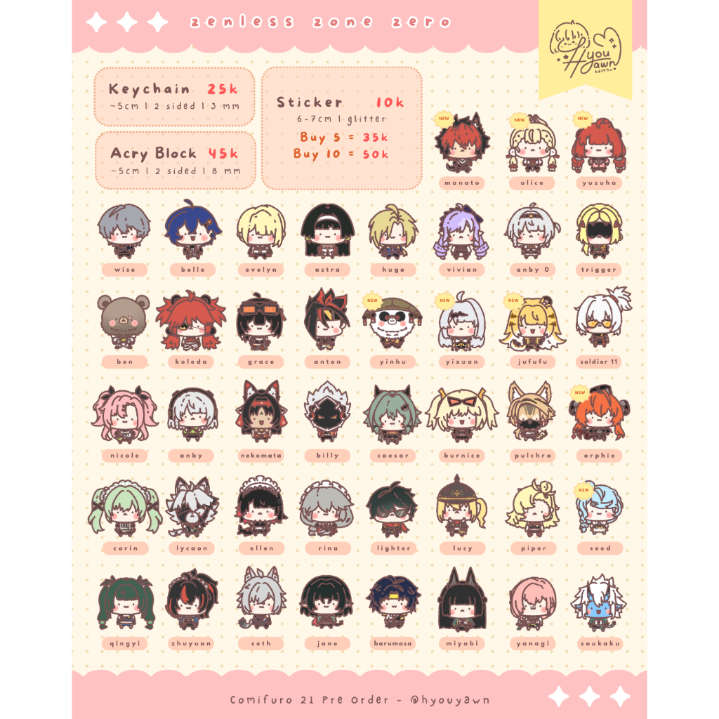 Jual STICKER Zenless Zone Zero ZZZ Fanmerch by Hyouyawn | Shopee Indonesia