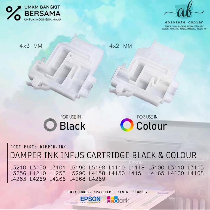 Jual Ink Cartridge Ciss Damper Epson L3210 3110 3150 4150 3250 5190 ...